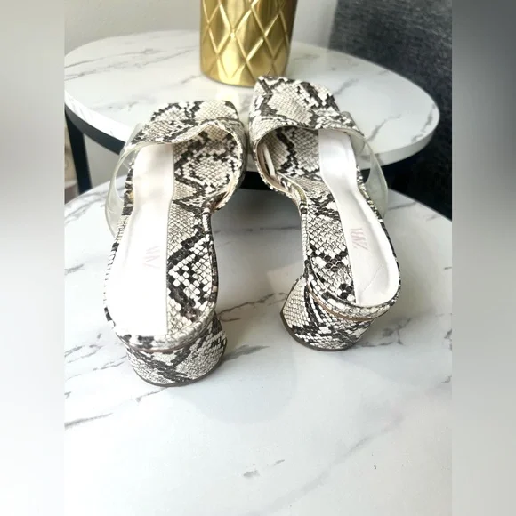 Zara Sandal- 1 1/2" Heels in Python color, Size 8. - Picture 4 of 16
